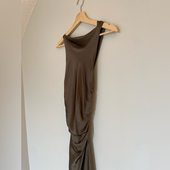 NEW Reformation Anaiis Long Silk Backless Dress Morel Brown | size 0 - Picture 12 of 15